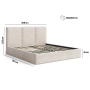 Podwójne slim łóżko 200x200 tapicerowane z pojemnikiem Mira