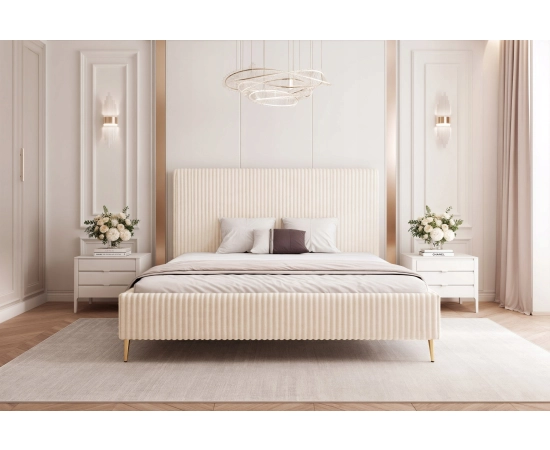 Łoże sypialniane 200x200 duży rozmiar łóżka tkanina sztruks Vienna II