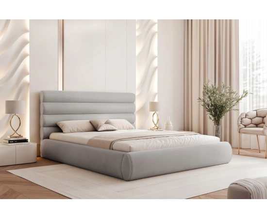 Modne łóżko tapicerowane podwójne 140x200 łóżko z pojemnikiem Marbella