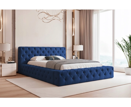 Łóżko pikowane chesterfield z grubymi boczkami 120x200 Clara