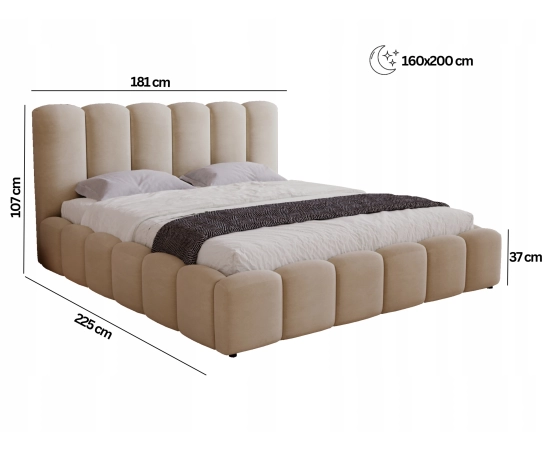 Nowoczesne obłe łóżko sypialniane 160x200 Julien