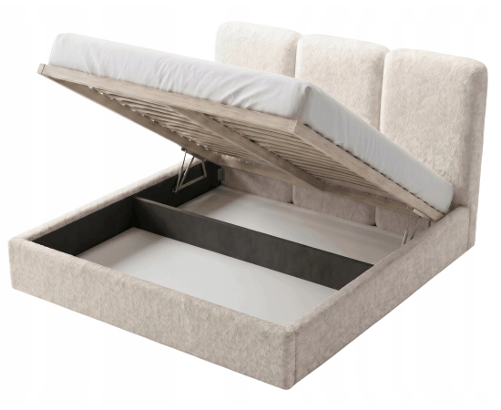 Łóże sypialniane slim do sypialni 200x200 z pojemnikiem Mira boucle
