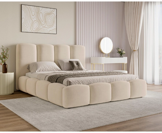 Duże łóżko chmurka z pojemnikiem i stelażem małżeńskie 200x200 Puffy