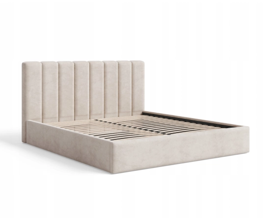 Slim łóżko z pojemnikiem 140x200 tapicerowane Nuvia