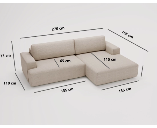 Narożnik z funkcją spania do salonu minimalistyczny funkcjonalny Malmo