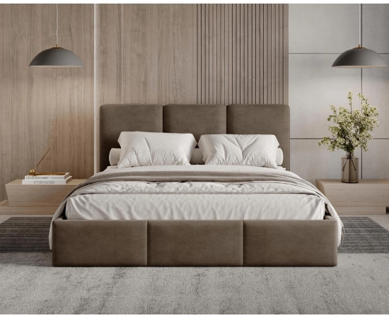 Podwójne łóżko sypialniane 200x200 slim z pojemnikiem Elora