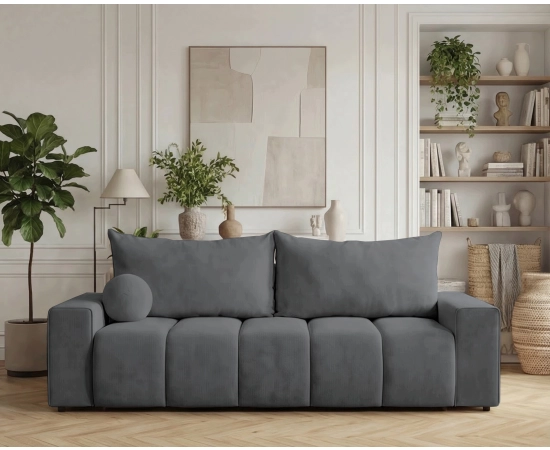 Nowoczesna sofa do salony obłe przeszycia na siedzisku Mavi