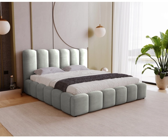 Duże łoże małżeńskie z pojemnikiem i stelażem 200x200 Julien