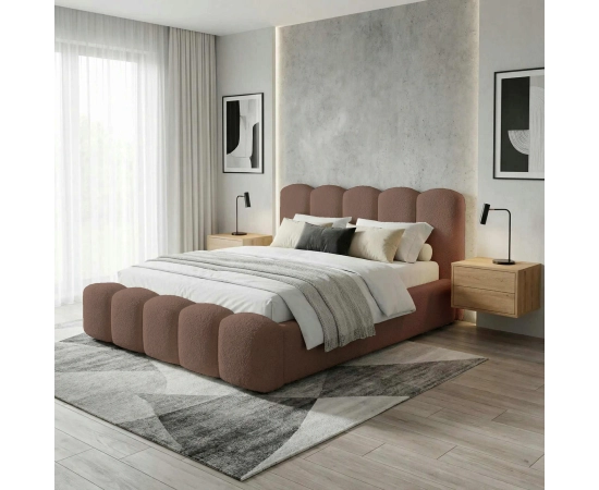 Łóżko tapicerowane 120x200 MILLY z pojemnikiem baranek