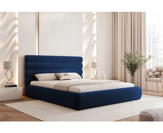 Obłe łóżko sypialniane 180x200 łóżko tapicerowane z pojemnikiem Marbella