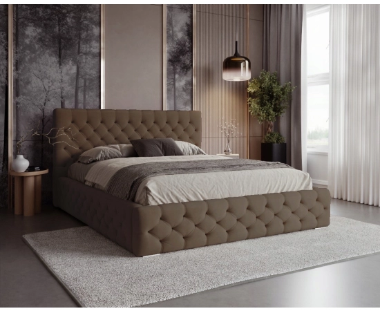 Łóżko tapicerowane całe pikowane 160x200 z pojemnikiem Chester