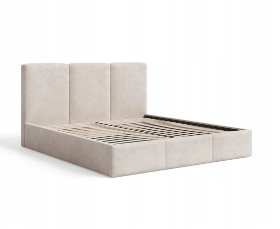 Podwójne łóżko sypialniane 200x200 slim z pojemnikiem Elora