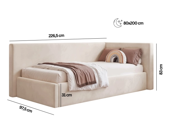 Dziecięce łóżeczko do pokoju z pojemnikiem 80x200 Fibi Kids
