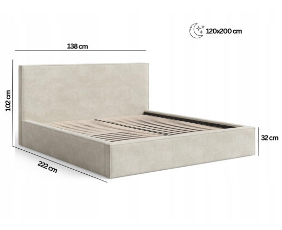 Modne młodzieżowe łóżko do sypialni z pojemnikiem 120x200 Bambi