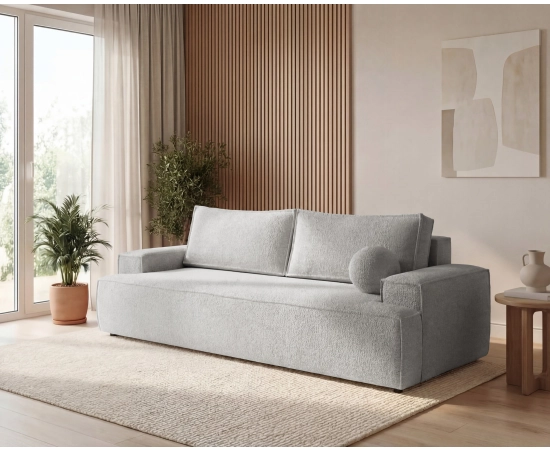 Sofa rozkładana do salonu tkanina boucle z funkcją spania Arvo