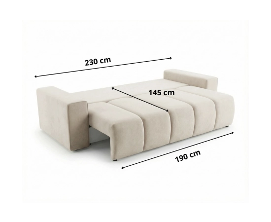Nowoczesna sofa do salony obłe przeszycia na siedzisku Mavi
