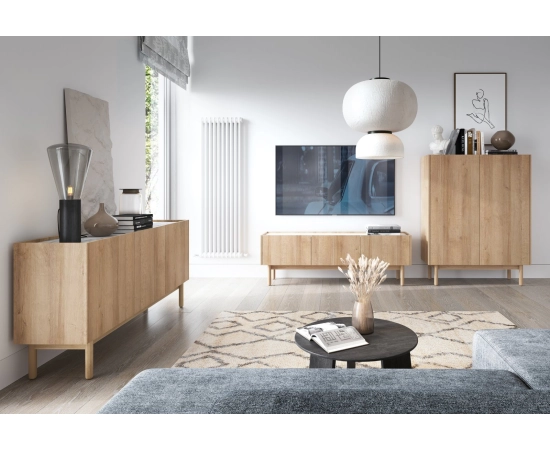 Komoda wysoka na nóżkach 97 WOOD dąb riviera