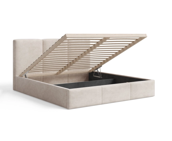 Podwójne łóżko sypialniane 200x200 slim z pojemnikiem Elora
