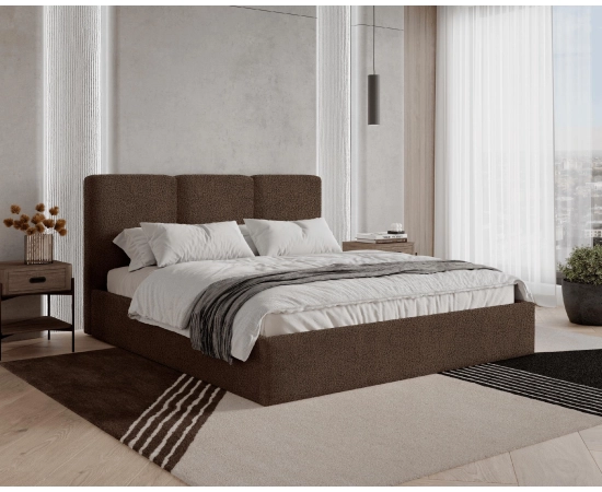 Łóże sypialniane slim do sypialni 200x200 z pojemnikiem Mira boucle