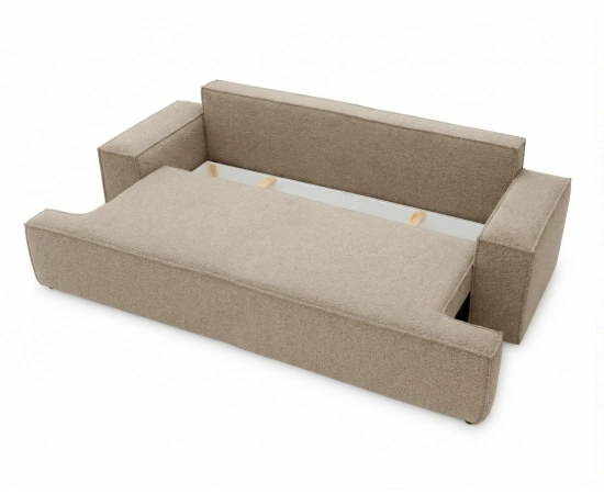 Sofa rozkładana do salonu tkanina boucle z funkcją spania Arvo