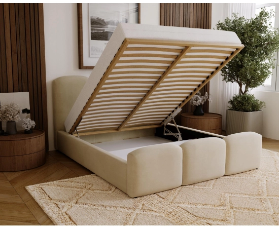 Modne łóżko sypialniane z pojemnikiem 120x200 Camille
