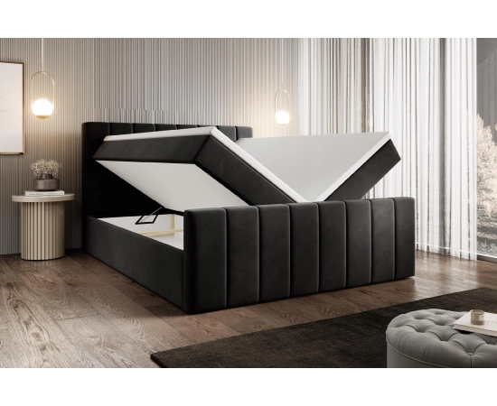 Łóżko 180x200 kontynentalne velvet obłe kształty pianka komfort Zuno