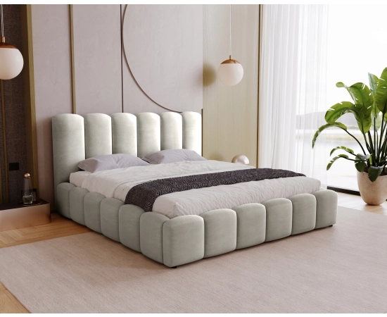 Duże łoże małżeńskie z pojemnikiem i stelażem 200x200 Julien