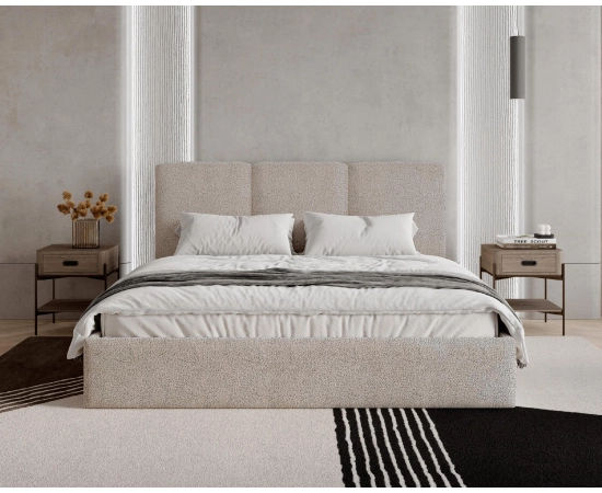 Łóże sypialniane slim do sypialni 200x200 z pojemnikiem Mira boucle