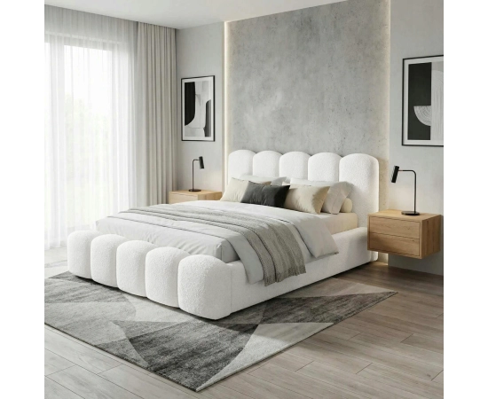 Modne łóżko z pojemnikiem tapicerowane 180x200 MILLY łóżko chmurka