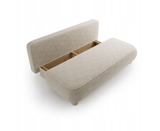 Sofa dwuosobowa okrągłe poduszki Toby tkanina boucle