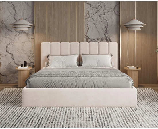 Slim łóżko z pojemnikiem 120x200 tapicerowane Nuvia