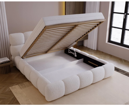 Łóżko nowoczesne tapicerowane z pojemnikiem i stelażem 120x200 Boston