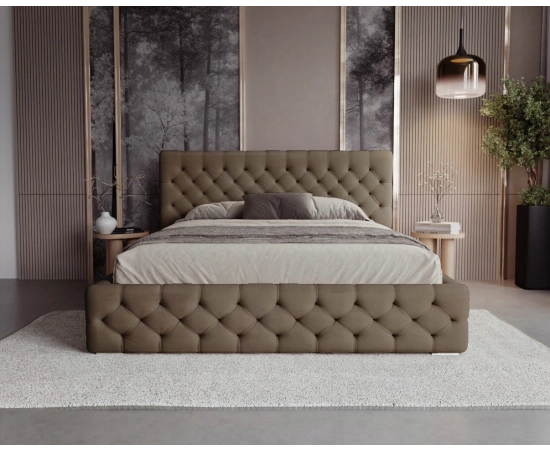 Łóżko tapicerowane całe pikowane 160x200 z pojemnikiem Chester