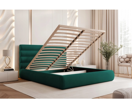 Obłe małżeńskie łóżko do sypialni 200x200 łóżko z pojemnikiem Marbella