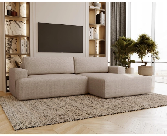 Narożnik z funkcją spania do salonu minimalistyczny funkcjonalny Malmo