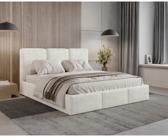 Sypialniane łóżko bestseller 160x200 z pojemnikiem Elora boucle