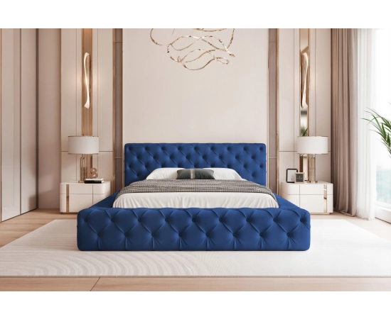 Łóżko pikowane chesterfield z grubymi boczkami 120x200 Clara