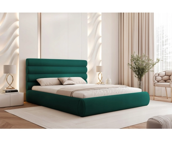 Obłe małżeńskie łóżko do sypialni 200x200 łóżko z pojemnikiem Marbella