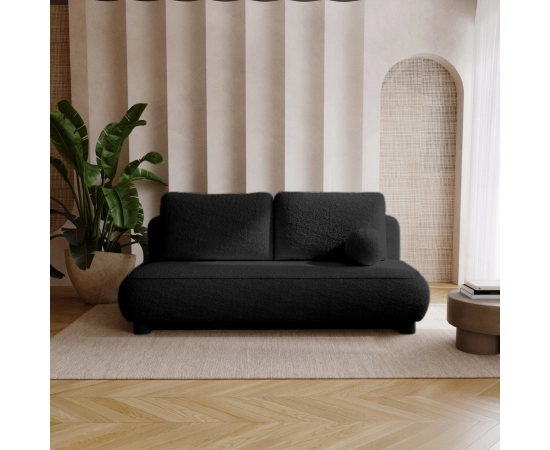 Sofa dwuosobowa okrągłe poduszki Toby tkanina boucle