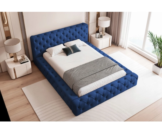 Łóżko pikowane chesterfield z grubymi boczkami 120x200 Clara