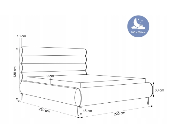 Stylowe łóżko małżeńskie do sypialni 200x200 łóżko pojemnik Marbella II