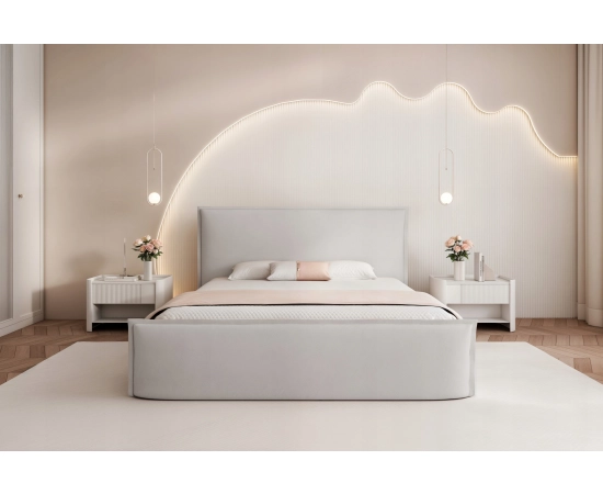 Sypialniane łóżko tapicerowane 180x200 ozdobne kształt poduszki Pillow