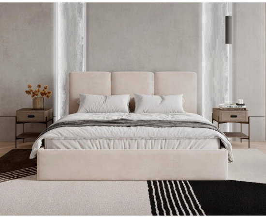 Łóżko slim tapicerowane z pojemnikiem Mira 140x200
