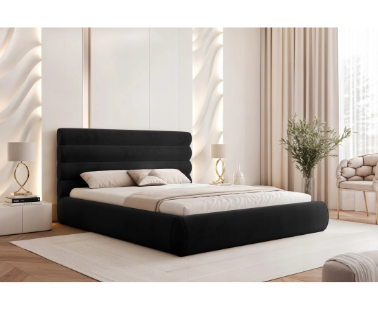 Obłe małżeńskie łóżko do sypialni 200x200 łóżko z pojemnikiem Marbella