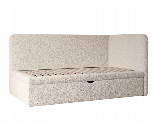 Dziecięce łóżko tkanina boucle 80x200 z pojemnikiem i stelażem Felix