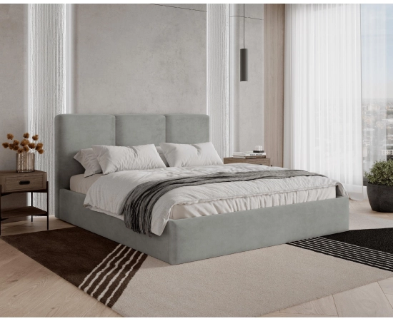 Łóżko slim tapicerowane z pojemnikiem Mira 140x200
