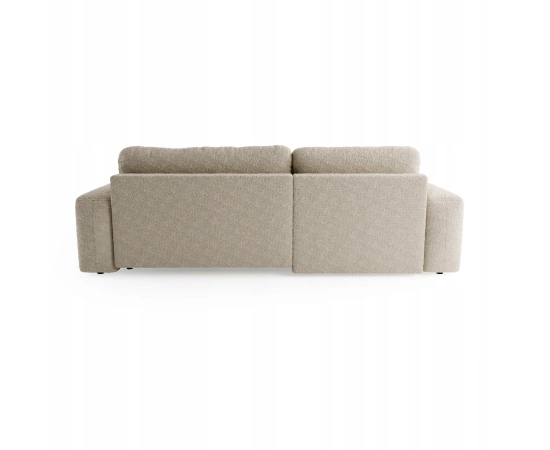 Narożnik z otomaną tkanina boucle, okrągłe kształty Ornello L