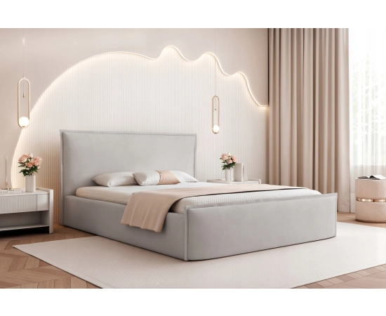Sypialniane łóżko tapicerowane 180x200 ozdobne kształt poduszki Pillow