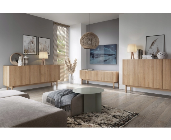 Komoda wysoka na nóżkach 97 WOOD dąb riviera