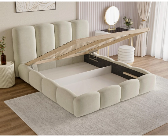 Duże łóżko chmurka z pojemnikiem i stelażem małżeńskie 200x200 Puffy